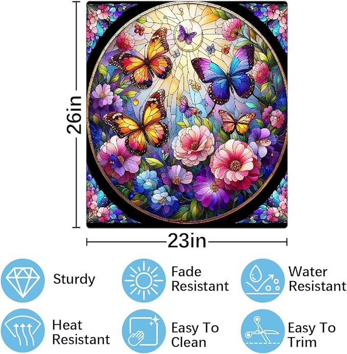 Spring Butterfly Dishwasher Magnet Cover Butterfly Rainbow Animal Dishwasher Decorative Cover Front Dishwasher Door Cover Reuseable Dishwasher Cover Panel Decal for Kitchen Home Appliances 23" X 26"
