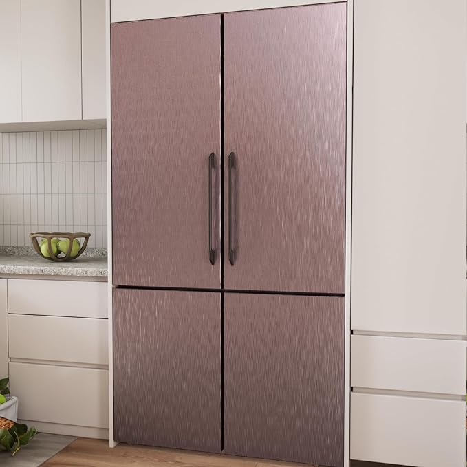 CRE8TIVE Rose Gold Stainless Steel Contact Paper for Appliances 12"x354" Brushed Metallic Peel and Stick Wallpaper Self Adhesive Heat Resistant Stainless Steel Wallpaper for Kitchen Refrigerator Stove