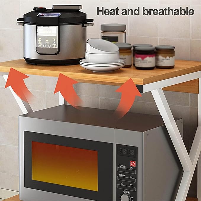 Kitchen Microwave Counter Stand,Expandable 2 Tier Microwave Oven Rack,Kitchen Microwave Counter Top Rack,Metal Toaster Oven Shelf,Space Saving Kitchen Storage Rack,54 * 35 * 34.5cm