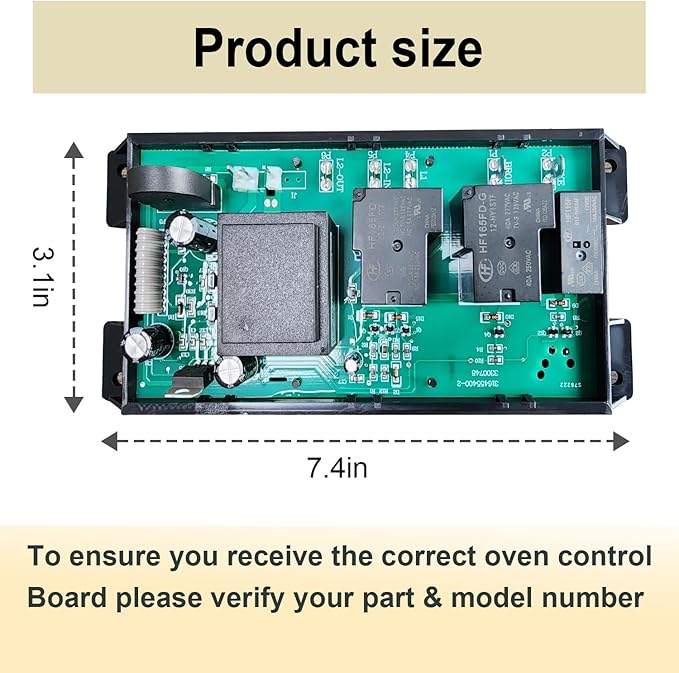 316455400 Range Oven Control Board for Frigidaire and Kenmore Oven Stove, 7-Button Digital Clock Control Panel, Replacement for 5304518660