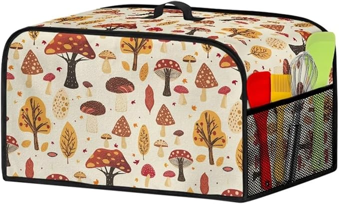 Cute Mushroom Slow Cooker 6-8 Qt Tree Cover Holder Bag Appliance Dust Covers Decorations for Kitchen Living Room Table
