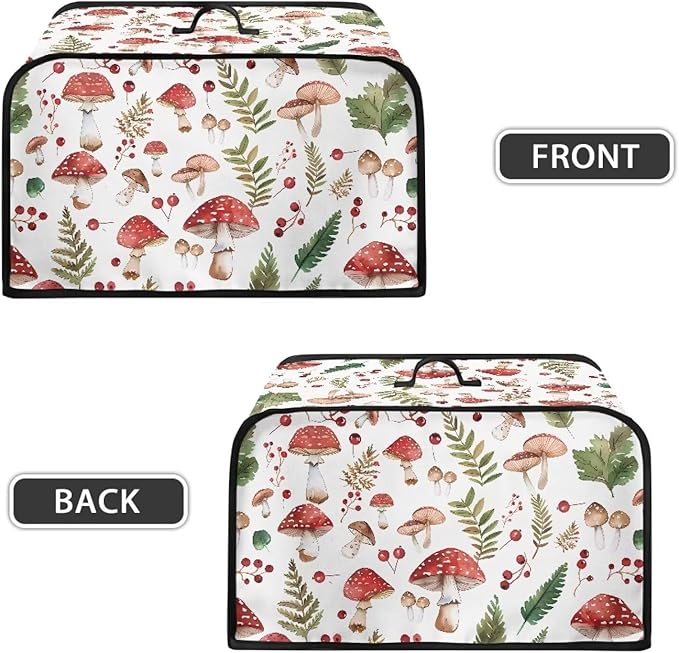 Mushroom Appliance Dust Cover Crock Pot 6-8 Quart Slow Cooker Cover Dust Cover with Carrying Handle and Pocket Portable Decorations Kitchen Utensils for Living Room