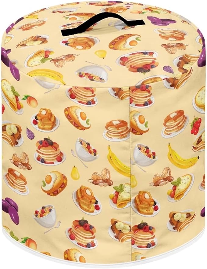 Cute Food Pattern Kitchen Appliance Cover for 3 qt Pressure Cooker,Small Appliance Dust Cover for Electric Pressure Cooker/Air Fryer/Rice Cooker/Steamer/Toaster/Oven,Washable