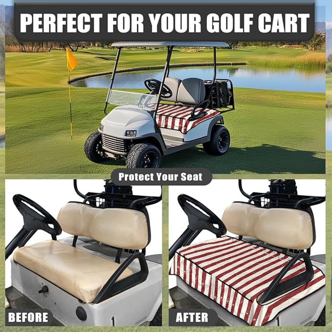 Golf Cart Seat Cushion Cover Designed for Outdoor Comfort, Featuring Sweat Absorbing Fabric and Waterproof Protection