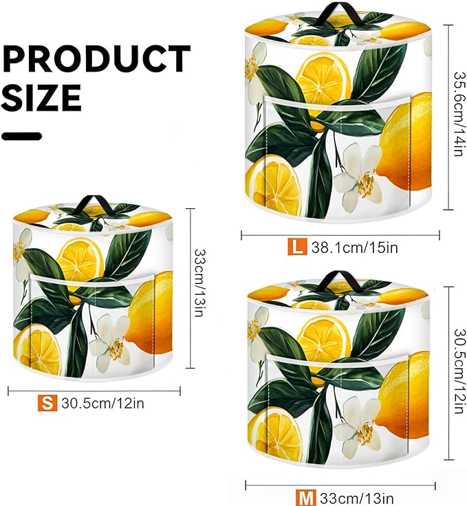 Rice Cooker Cover, Dust Cover for Kitchen Appliances with Handle and Storage Pocket, Easy to Clean Kitchen Decor Gift, Fits 3-6-8 Quart Instant Pot, Slow Cooker and Air Fryer