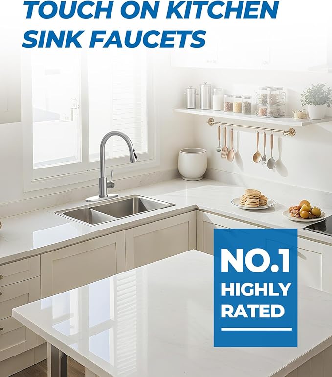 WEWE Kitchen Faucets with Pull Down Sprayer, Stainless Steel Single Handle 1 Hole for Family Kitchen Commercial Camper Laundry Rv Bar, Polished Chrome