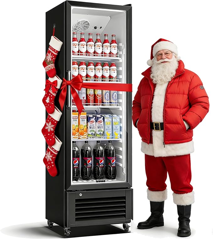 BODEGACOOLER Commercial Beverage Refrigerator and Cooler, 11.5 Cu.Ft Commercial Refrigerators Glass Door Fridge for Bar, drink, Commercial Merchandiser Refrigerator with 312 cans & 192 bottles.