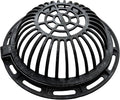 20in Ductile Iron Atrium Drain Grate and Frame, Dome Durable Metal Overflow Relief Gully Dome Grate with Bolted Down Base, Cast Iron Sewage Drain Grates for Garden,Yard,Lawn(Overall Size 23")