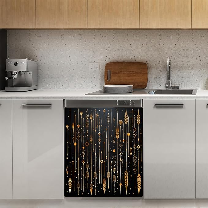 Arrows Boho Dishwasher Magnet Cover for Door Front, Dishwasher Panel Decal Reuseable Refrigerator Magnet Cover Decal Fridge Stickers Home Decor, 23 x 26 Inch