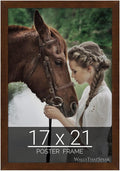 wallsthatspeak 17x21 Mocha Walnut Picture Frame for Puzzles Posters Photos or Artwork