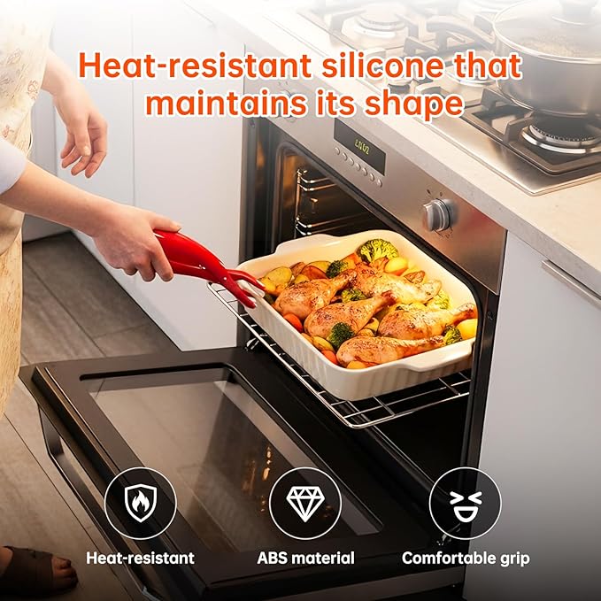 2-Pack Anti-Scald Bowl Clip,Multi-Purpose Silicone Heat Resistant Grippers,Air Fryer Pans Gripper For Dish, Bowls, Pots,Plates