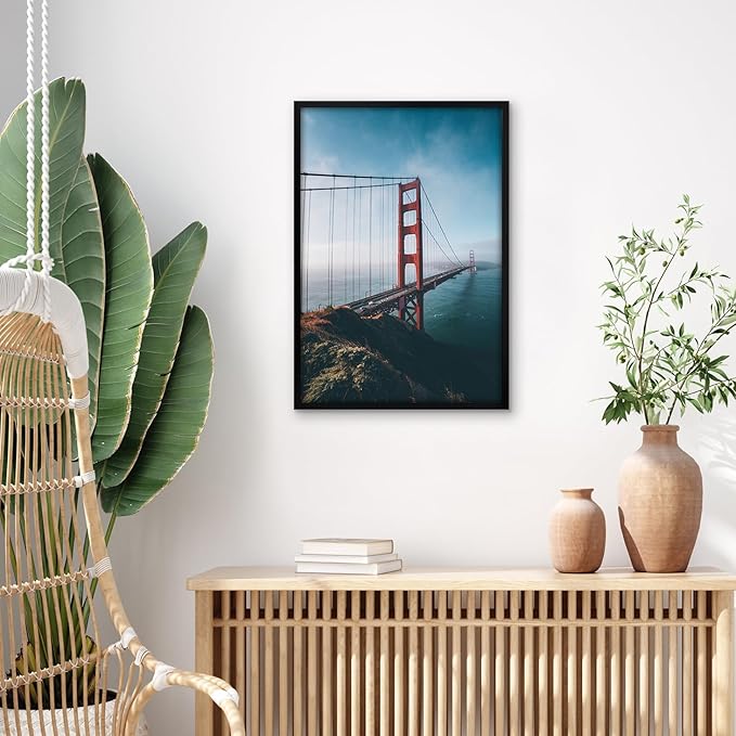 Americanflat 13x19 Picture Frame with Polished Plexiglass - Streamline Collection - Thin Border Picture Frame for Wall Display - Hanging Hardware Included - Black