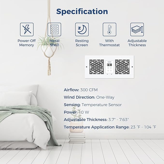 ALORAIR Room to Room Fan with Remote Control, Through Wall Ventilation Fan with Dual Fans, Air Circulation System for Kitchen, Room, Laundry, RTR300