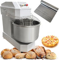 TECHTONGDA Commercial Dough Mixer, Double Action Double Speed Spiral Stand Mixer, 220V 80L Dough Kneading Machine with Timing Function for Restaurant Bakeries Pizzeria, 72LB Max Weight of Flour