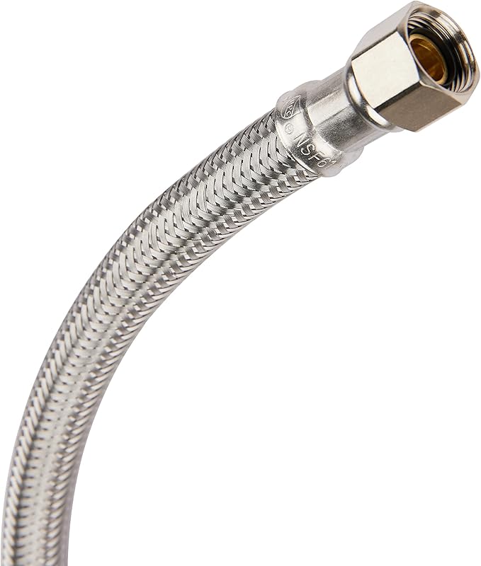 EFIELD 10 Feet Length Dishwasher Hose with 90 Degree FGH Elbow, Water Supply Line, Premium Braided Stainless Steel,(HOSE061)