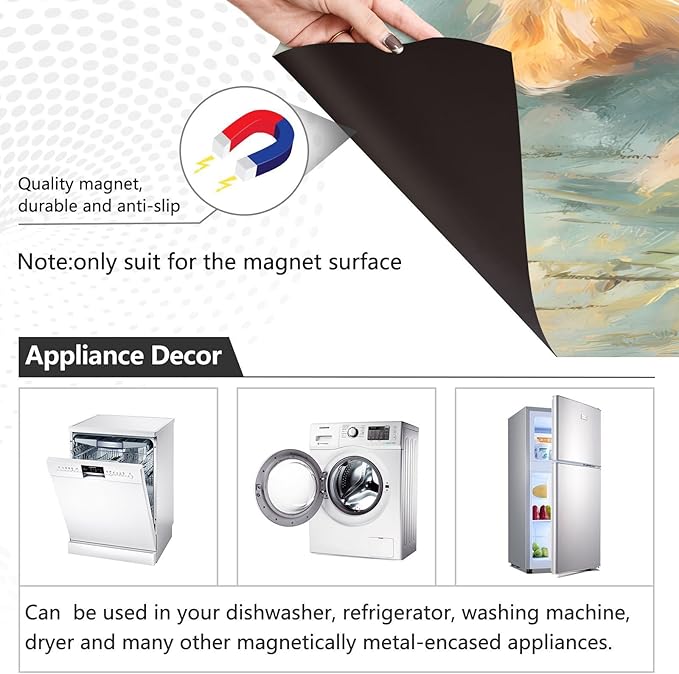 Golden Retriever Dishwasher Magnet Cover Magnet Sticker for Kitchen 23x26in Dish Washer Magnet Cover Refrigerator Magnets Panel Decal Pad