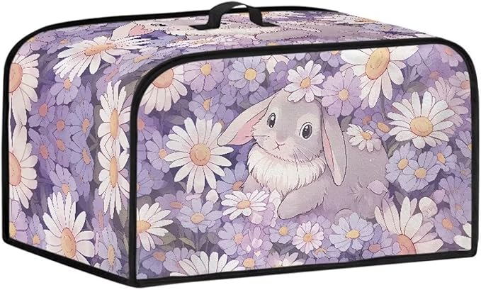 Rabbit 6-8 Qt Slow Cooker Dust Cover Flower Slow Cooker Cover Slow Cooker Cover Compatible with 6-8 qt Slow Cooker Kitchen Living Room Decor for Easter