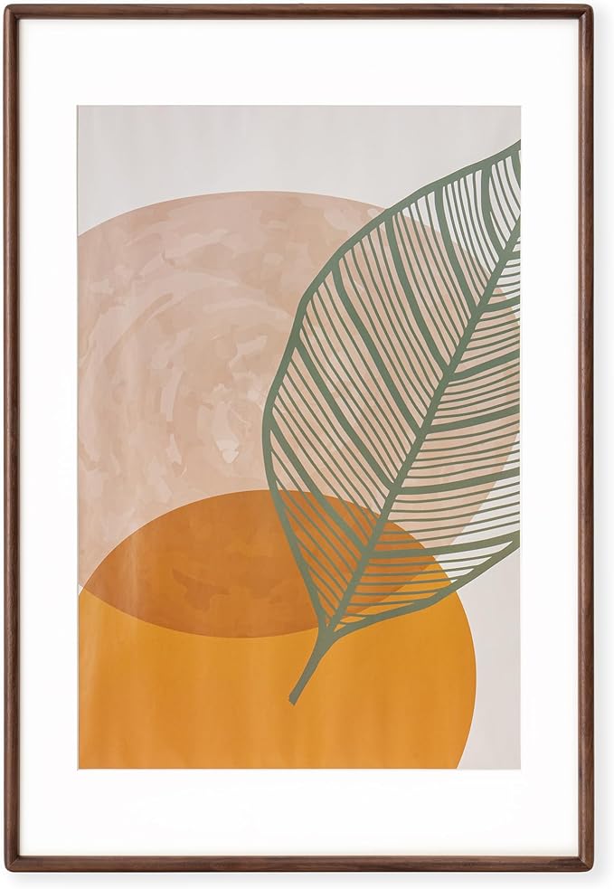 Axeman 20x30 Walnut Frame - Rounded Corner 20 x 30 Poster Frame Matted to 16x24 - Natural Walnut Wood Picture Frame with Tempered Glass for Wall Mount Display