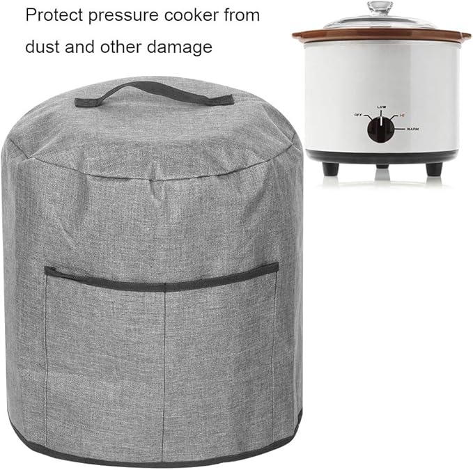 Air Fryer Dust Cover, Waterproof Insulated Protective Cover Bag with Pocket and Handle for Electric Pressure Cooker Air Fryer Rice Cooker Steamer, 38 x 38.7 cm(Grey)