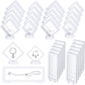 30 Pack 3D Floating Display Stand Floating Frame Display Case Coin Display Holder with Base Transparent PE Jewelry Storage Box Black Freeze Seal Frame for Jewelry,Specimen,Medallions( White)