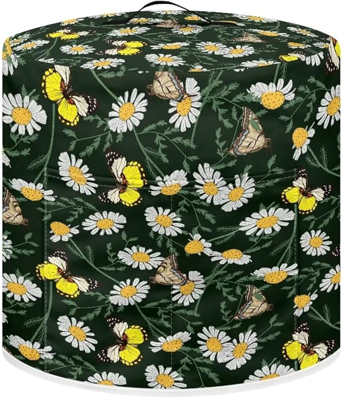 TODIYADDU Daisy Butterfly Pressure Cooker Cover for Women - Instant Pot Cover with Top Handle and Pocket - 3 Quart - Extra Accessories Gifts