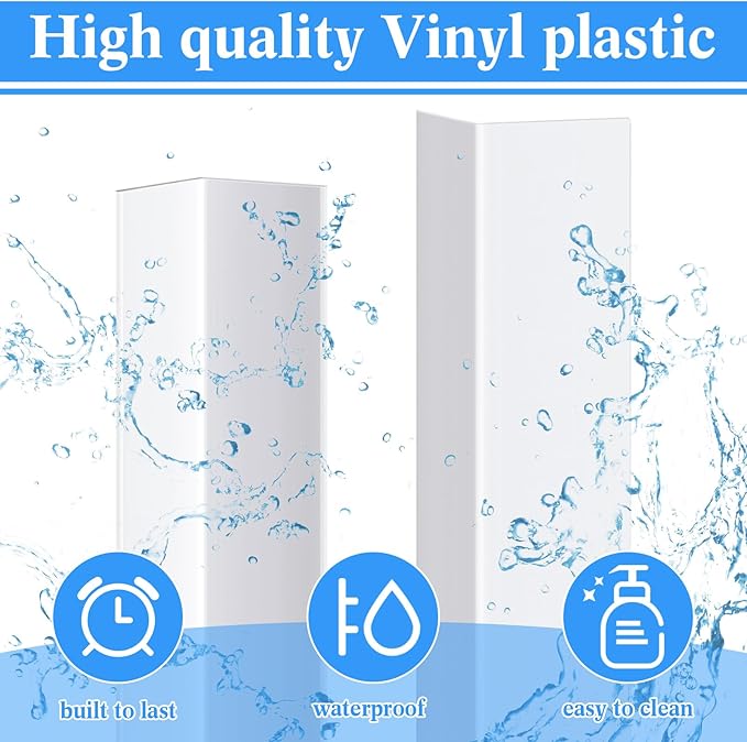 Sasylvia 80 Pcs Wall Corner Protector Guards, 1-1/8 x 48 Inches, Avoid Scratching Scuffs, Vinyl Corner Trim Molding, Ease Install and Cleaning for Door Countertop Furniture Cabinet Protection(White)