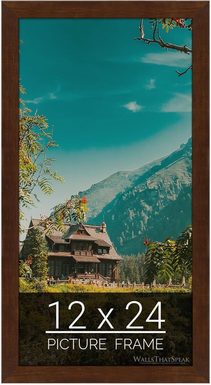 wallsthatspeak 12x24 Mocha Walnut Picture Frame for Puzzles Posters Photos or Artwork