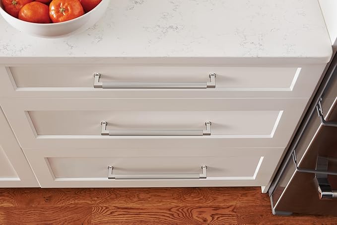 Amerock Ballard 10-1/16 inch (256mm) Center-to-Center Polished Nickel Cabinet Pull, BP37648PN
