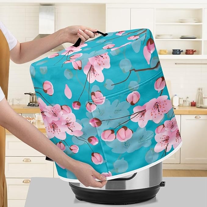Plum Blossom Dust Cover Instant Pot Heavy Duty Waterproof Dust Pressure Cooker Cover Case for Instant Pot Pressure Cooker Instant Pot Appliance Covers Pressure Cooker Size M