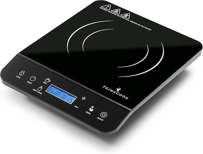 Hot Plate - Portable Induction Cooktop - Countertop Single Burner - Safe, Fast Heating for Gourmet Cooking - Sleek Design with Touch Controls - Energy Efficient Home Food Preparation (Black)