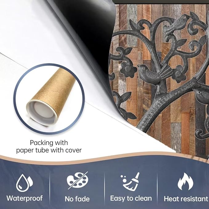 Tree of Life Dishwasher Magnet Cover Birds Fridge Sticker, Stainless Steel Tree Magnetic Refrigerator Panel Cover, Wood Door Magnet Dishwasher Skin Cover (23" x 17" Magnetic)