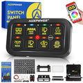Auxpower RGB 8 Gang Switch Panel with App Control Turn On/Off Momentary Pulsed Multifunction 12V Switch Panel for Truck Circuit Control Relay System Switch Panel Waterproof for Car Boat Truck RV