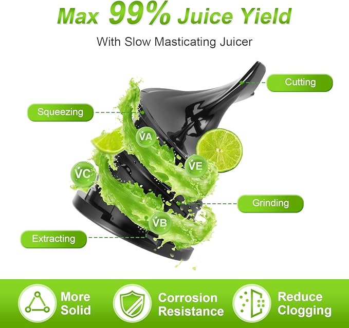 Masticating Juicer Attachment for KitchenAid Stand Mixer,Slow Cold Press Juicer for Kitchenaid Accessory with 4.5" Large Feed Chute,2 * 28oz Cups for Whole Fruits & Vegetables by Aifeel