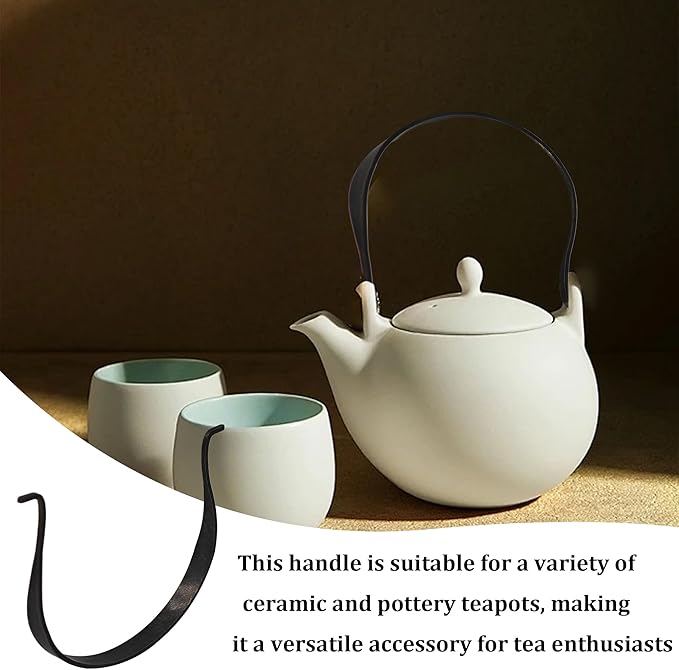 2PCS 3" U-Shape Stainless Steel Teapot Handle, Bronze External Buckle Replacement Handle for Ceramic Pottery Teapot Kettle Accessories