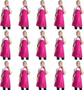 Pink Plain Bib Aprons Bulk for Women Men Adult with 2 Front Pockets (Hot Pink,15pcs), 60x70cm