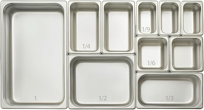 Winco Anti-Jamming Steam Pan, Full-Size x 4-Inch,Stainless Steel,Medium