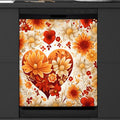Valentine's Day Yellow Flowers Dishwasher Magnet Cover, Reusable Refrigerator Panel Stickers Microwave Front Door Covers Magnets for Kitchen Home Appliances Holiday Party Decorations 23 X 26 in