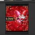 Gnomes Valentine Couple Dishwasher Magnet Cover Front Dishwasher Cover Decor Reusable Magnetic Door Cover Panel Decal Home Appliances Stickers Kitchen Refrigerator Fridge 23"x26"