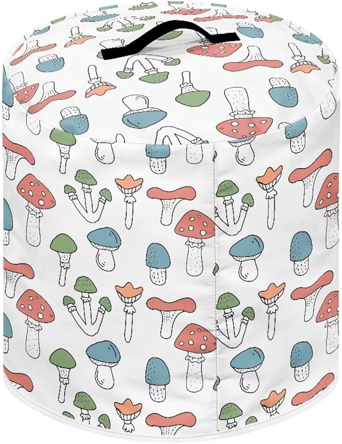 Cute Mushroom Print Pressure Cooker Cover 8 Quart Air Fryer Cover Kitchen Appliance Dust Cover Cover with Pockets for Electric Pressure Cooker Rice Cooker Steamer,White
