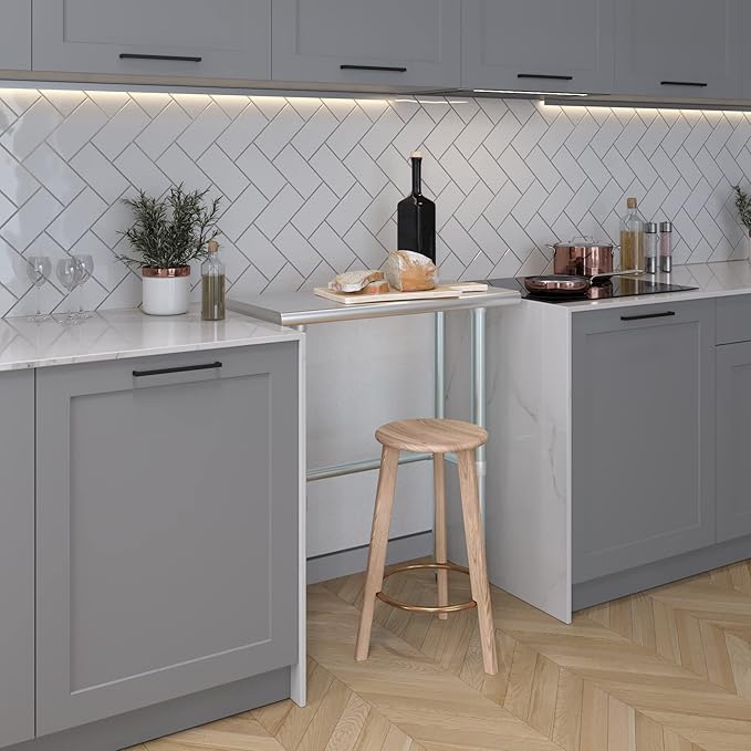 AmGood Stainless Steel Work Table Open Base | NSF Kitchen Island Food Prep | Laundry Garage Utility Bench (30" Long X 14" Deep)