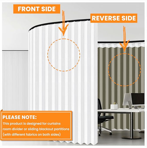100% Blackout Room Divider Curtains - Total Privacy Curtain Panel, Thermal Insulated Noise Reduction Curtain for Bedroom Windows,Include Ceiling Curtains Track(White, W180 x L96, 1 Pack)
