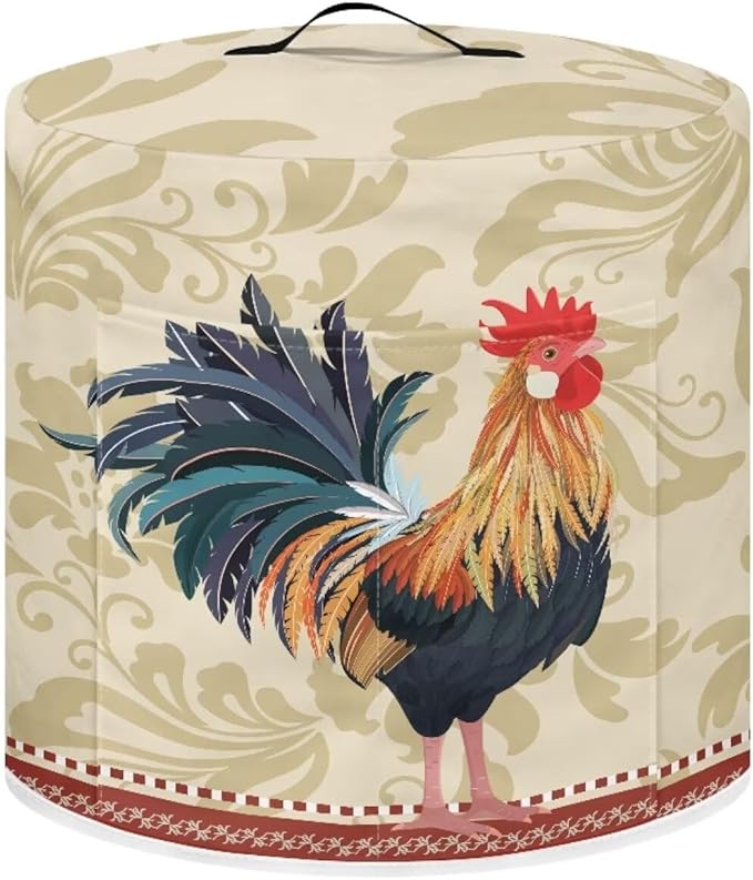 TODIYADDU Beauty Hen Electric Pressure Cooker Cover Round Protective Cover Bag with Pocket and Handle for Instant Pots or Rice Cooker Kitchen Small Appliance Dust Covers Nice Holiday Present