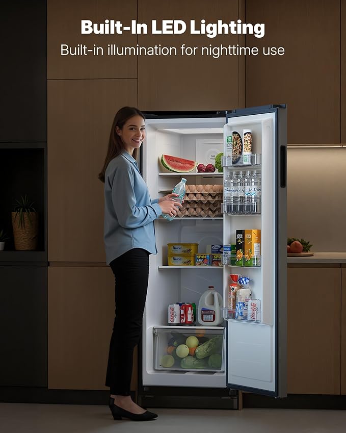 Upstreman 10.8 Cu.Ft. Upright Freezer, Convertible Freezer Refrigerator with Smart Electronic Control, Frost Free, Energy Star, Quiet Operation, Stand Up Freezer for Homes, Office, Garage-UP11