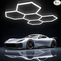 Hexagon Garage Lights - Bigger Size Hexagon Lights 200W LED,5000K 24000LM,Hex Lighting for Car Detailing,Workshop,Basement,Gym,Barber, Garage Ceiling led Light 25 Pack