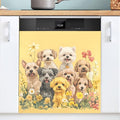 Dishwasher Magnet Cover, Dogs Magnet Sticker Fridge Panel Decal for Home Kitchen Decor, 23x26in