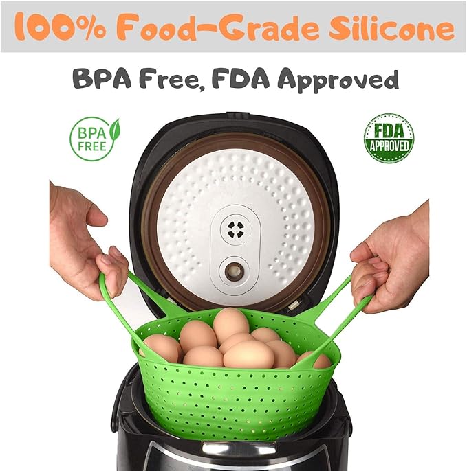 Silicone Steamer Basket | Foldable, Space-Saving | Fits 6,8 Qt Instant Pot and Similar-Sized Pressure Cookers Accessories