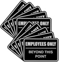 All Quality Classic Framed Employees Only Beyond This Point Wall or Door Sign | Easy to Install Business Signage - Small (Brushed Silver) 10 Pack