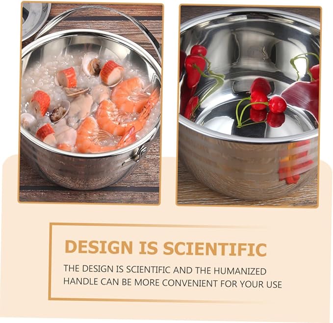 PRETYZOOM Camping Griddle Camping Pot Jacketed Kettle Thicken Child Stainless Steel Thicken Stew Pot Camp Cooking Stainless Steel Cookware