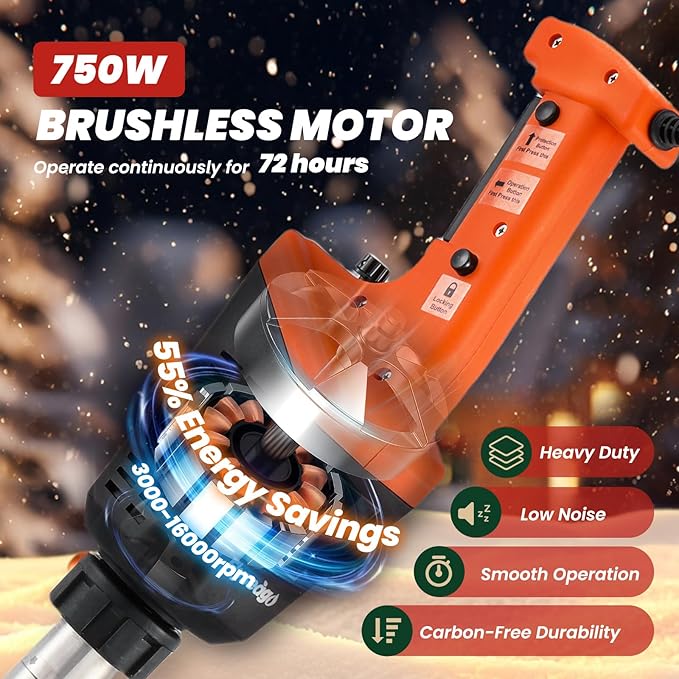 750W Commercial Immersion Blender Brushless DC Motor Hand Held Blenders Heavy Duty Variable Speed Mixer with 21 Inch Removable Shaft 50-Gallon Capacity Multifunction Pro