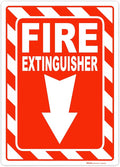 Brimar - 10" x 14" - Fire Extinguisher Sign - 3.5 Mil InfiniStick™ Vinyl Label - Easy Installation - Parking Regulation Compliance